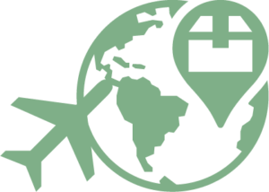 globe with airplane icon