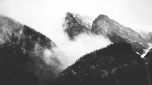 foggy mountain peak